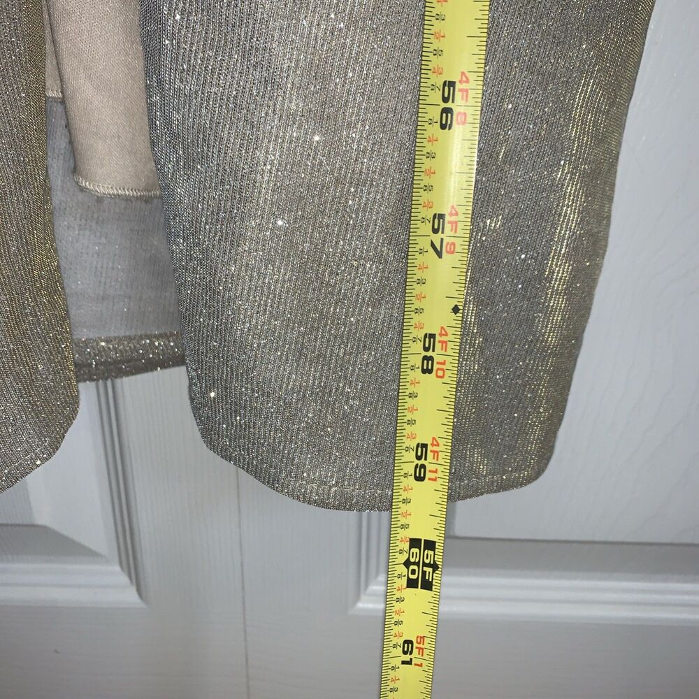 Oleg Cassini Formal Dress Gown Women’s 4‎ Champagne Metallic Prom Black Tie - Picture 3 of 15